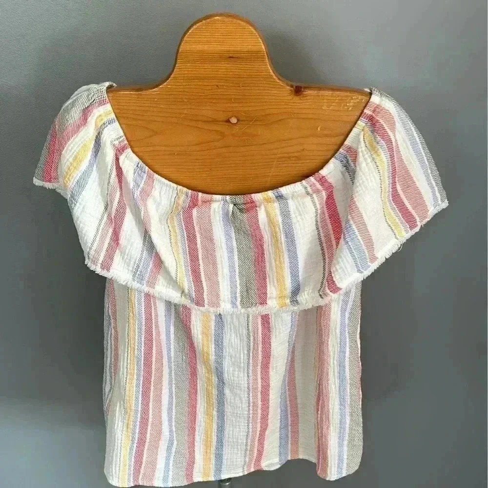Allison Joy Evereve Striped Linen Top Size S - Picture 6 of 6
